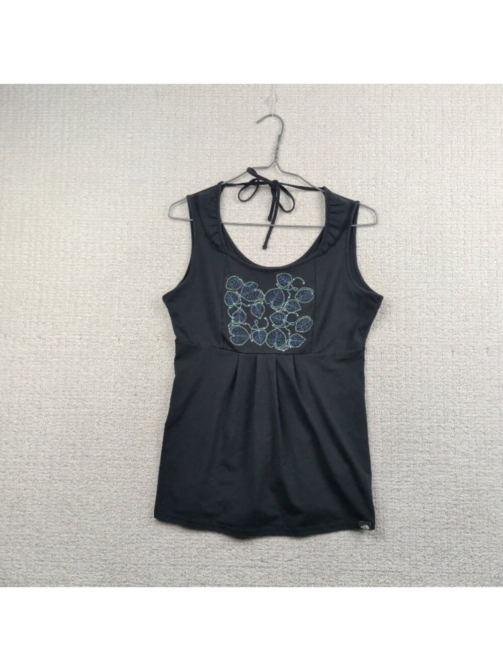 Y2K The North Face Tank Top Shirt Floral Embroidery Women's Sz S Boho Indie